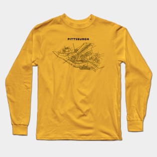 Pittsburgh Map Long Sleeve T-Shirt